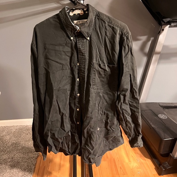 Dark Green button up - Picture 1 of 4